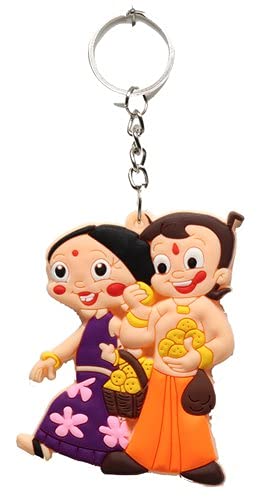 Chota Bheem Character Rubber Keyring, Cartoon Design, Purple and Orange Outfit, Decorative Kids Accessory-image-9