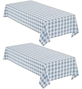 Maymiss Checkered Tablecloth Rectangle, 2 Pack Gingham Table Cloths Waterproof Wrinkle Free Buffa...