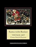 Santa with Basket: Vintage Art Cross Stitch Pattern