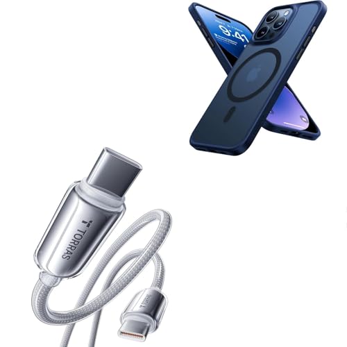 TORRAS iPhone 15 Pro Max Case with USB C Cable