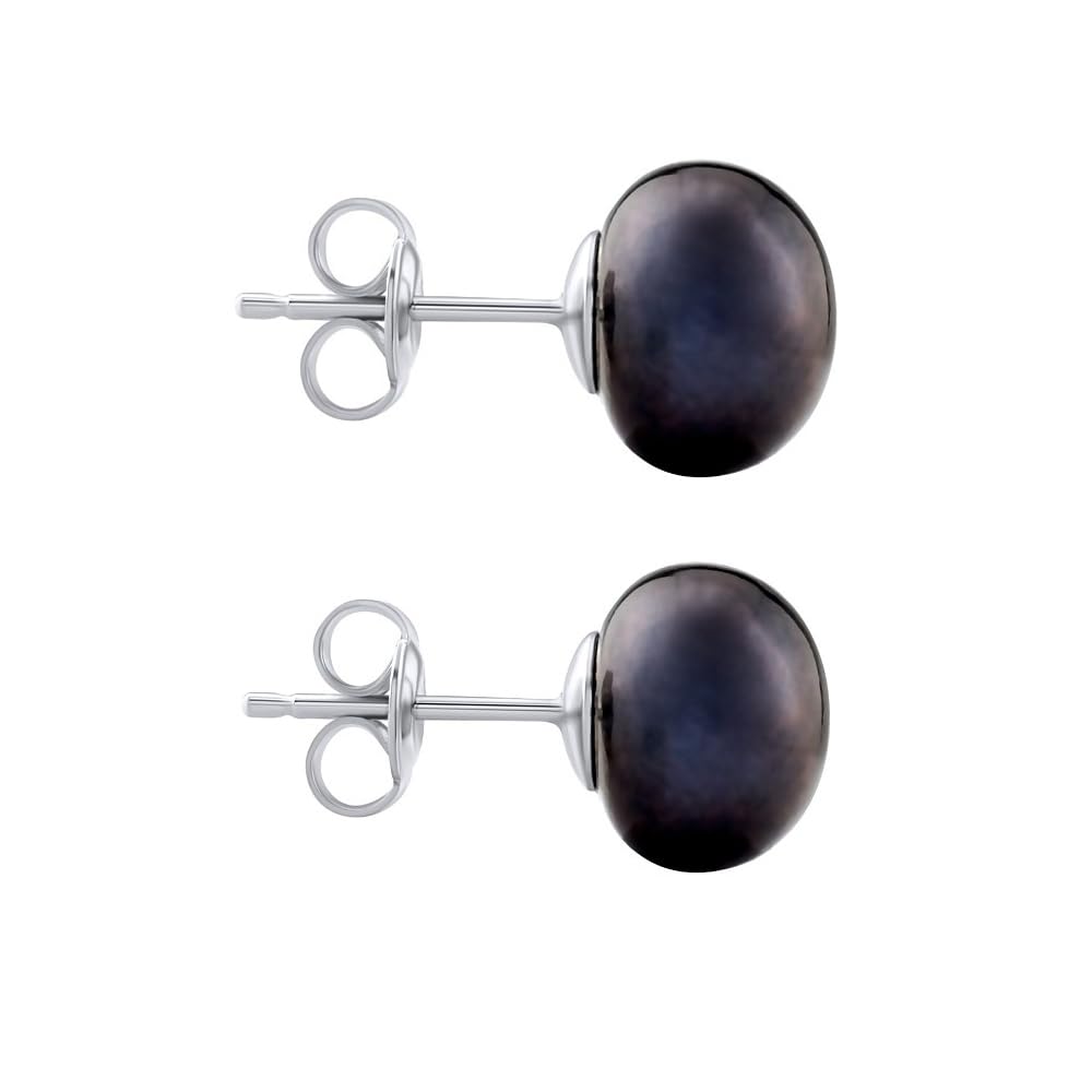 SILVEGO Damen Perlenohrringe - 925 Sterling Silber, hypoallergene Ohrstecker Süßwasserperlen 6 mm, hohe Qualität Silber rhodiniert, nickelfrei