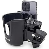 Habitat Universal Stroller Cup Holder Attachment with Phone Holder - Adjustable Drink and Phone Organizer for Baby Strollers,Walkers, Bikes & Scooters, Parent Gift
