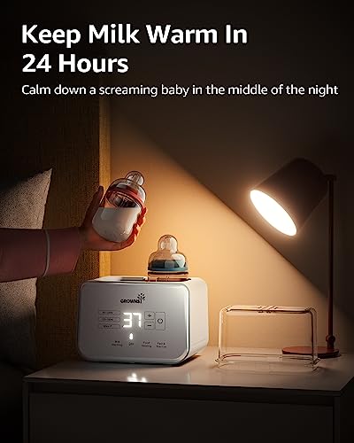 image for Baby Bottle Warmer, Grownsy 8-in-1 Fast Milk Warmer with Timer Breastm