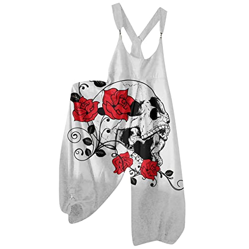 MICKURY Kurze Hose Damen Damen Latzhosen für Damen Jeans mit Weißem Bein...