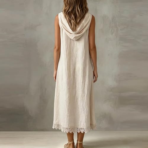 Robe d'été longue décontractée en lin fluide et robe de fête