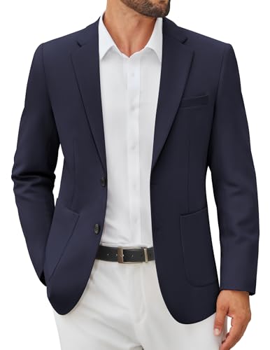 COOFANDY Men's Casual Blazer Jacket Two Button Suit Jackets Lightweight Knit Sport Coat