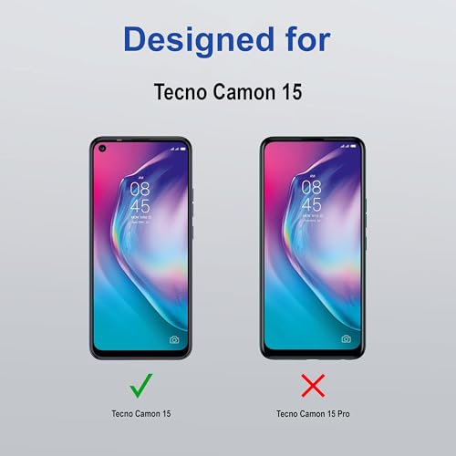 Image of ZAP CASE HD Plus Tempered Glass Screen Protector Compatible For Tecno Camon 15 (Black) Edge To Edge Coverage With Easy Installation Kit