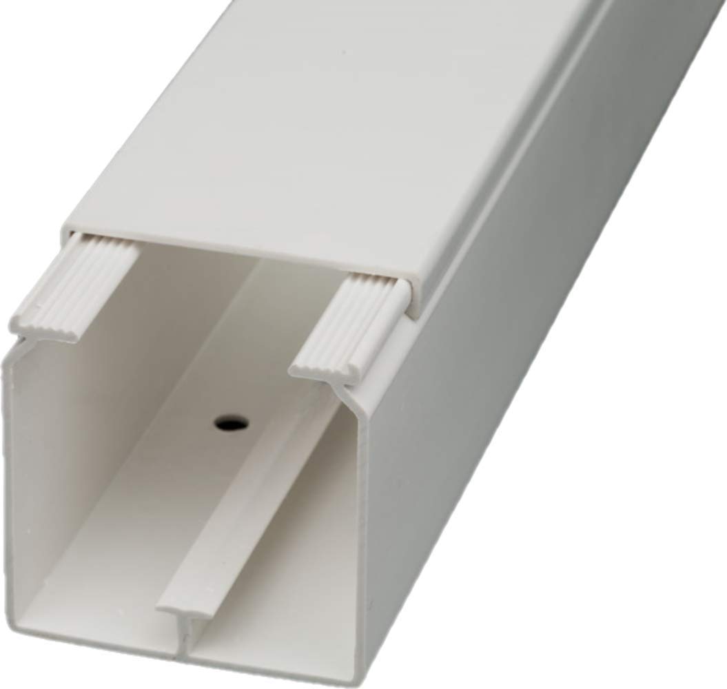 CabCom PVC Kabelkanal Kabelleiste Kabelschacht Brüstungskanal zur Montage an Wand oder Decke Diverse Größen und Farben (40 x 40 mm, 20 Meter, weiß)