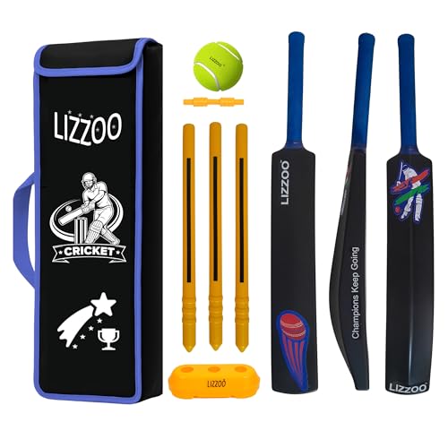 Image of Cricket Kit | Cricket Kit for Kids | Cricket Set | Bat Kit | Toy for Boys & Girls | Outdoor Sports Gift (Plastic Plan Bat (Size-4) 5-10 Years)
