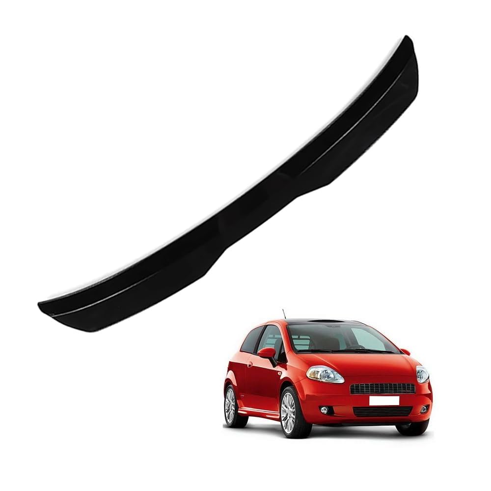 Car Rear Roof Spoiler for Fiat Grande Punto 2007 2008 2009 2010, Car Rear Trunk Tail Wing Spoiler, ABS Lip Spoiler Rear Roof Wing, Car Modification Accessories,A BLACK
