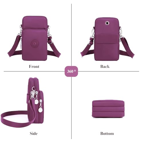 Image of WITERY Waterproof Nylon Cute Crossbody Cell Phone Purse Smartphone Wallet Bag for Women