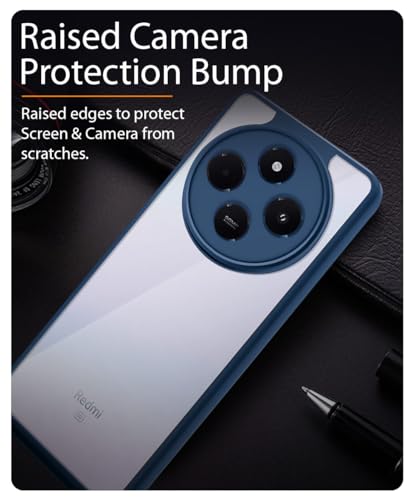 Image of WOW IMAGINE Shockproof Hybrid Back Cover for Redmi A4 5G | Poco C75 5G | 14C 5G | Poco M7 | Hard Slim fit Back Case | PC & TPU | Clear Transparent Case - Blue