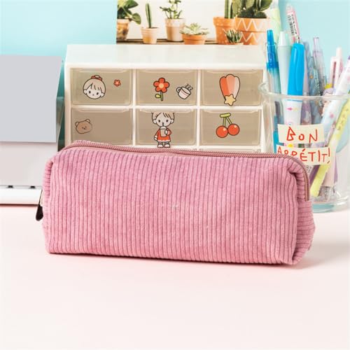 NIHUIFA Trousse à crayons multifonction en velours côtelé avec fermeture éclair - Grande capacité - Pour étudiants – vue 8