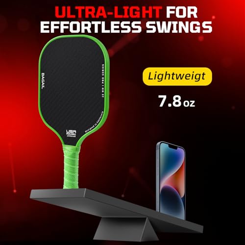 Image of BAGAIL Pickleball Paddles, USAPA Approved Fiberglass Surface Pickleball Set, Lightweight Pickle Ball Rackets with 4 Balls, 1 Bag, Designed in California for Traction and Stability