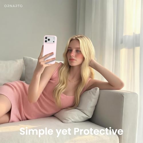 ORNARTO for iPhone 18 Pro Case, Slim Liquid Silicone Cover, Chalk Pink - image 6