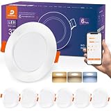 DUSKTEC Spot LED Encastrable Connectée Bluetooth Alexa, 220V Spot Encastré Intensité Variable 2700K 6000K Réglable Blanc Chaud, Neutre & Froid Dimmable 7W, IP44 Spot Salle de Bain Plat, Lot de 6