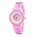 HEMOBLLO Kinder Uhr Cartoon quarzuhr mit Prinzessin Schloss Muster Band wasserdicht Armband Geburtstag Kinder Kinder Studenten (rosa)