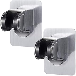 INHEMING 2 Pcs Self Adhesive Shower Head Holder Wall Mounted ,Adjustable Handheld Showerhead Holder Bracket