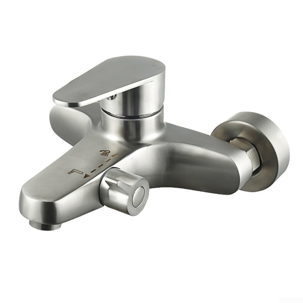 Grifo de Ducha de baño, Grifo Mezclador de Acero Inoxidable G1/2, Grifo Mezclador de Agua Caliente y fría para baño.