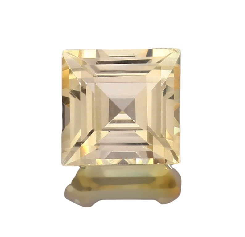 Saphir jaune de Ceylan 10x10 mm en vrac pierre précieuse Asscher pour fabrication bague et collier