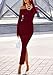 PRETTYGARDEN Womens Fall Sweater Dress 2026 Long Sleeve Off Shoulder Slit Maxi Bodycon Cocktail Party Dresses Spring Fashion (Wine Red,Large)