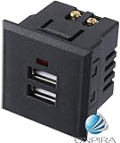 usb steckdose motorrad polo Maße: 42x42x38mm Universale USB Einbausteckdose Board Steckdose Tischsteckdose 230V Ladegerät Einbau 220V