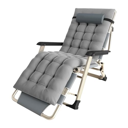 Recopilación de Reclinables - los más vendidos. 41 VIDITA Silla Camastro Plegable de Lujo, catres Plegables para Dormir Adultos Respaldo Acolchado, Gris