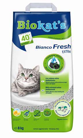 Biokat's Blanco Fresh extra con carbón activo antibacteriano perfumado 8 kg 40 g