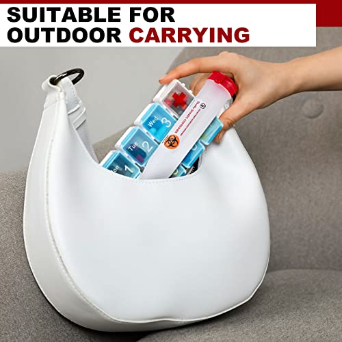 24 Pieces Travel Sharps Container Disposal Transportable Sharps With Locking Mechanism Needle Disposal Containers Small Sharps Container Single Use Transportable Container, 6.5 X 1.38 Inches #TOP5