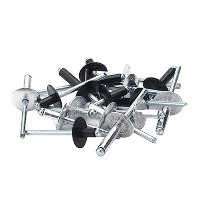 Black Pop Rivets,Blind Rivets,20-40pcs Aluminum Large Flange Hollow Blind Rivets Large Cap Leaf Self-plugging Rivet Decoration (Size : 40Pcs (M3.2 White), Color : 8mm)(Size:6.4mm)