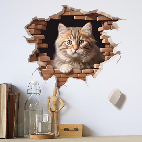 Vinilo decorativo pared gato caricatura 30x30 cm miniatura 3