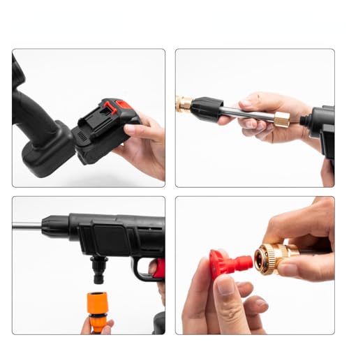 Lavadora Portátil Alta Pressão 1000w 2 Baterias 36v Sem Fio (Preto)