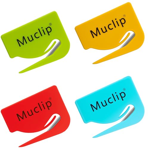 MUCLIP 4 Pack Letter Opener Set - Invisible Blade,Envelope Opener for Mail,Parcels,Wrapping Paper,Office and Home Use, Ergonomic ABS Plastic Multi-Purpose Envelope Slitter Tool (4 Pack)