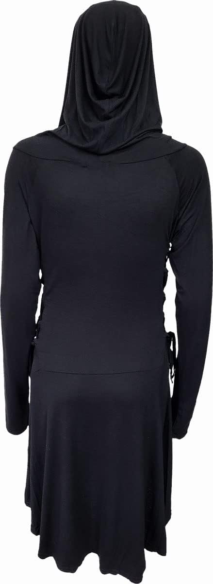 Spiral - Gothic Elegance - Black Widow Gothic Hooded Dress - S