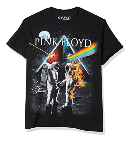 Liquid Blue Unisex's Pink Floyd Bright Side of The Moon T-Shirt, Black, Medium