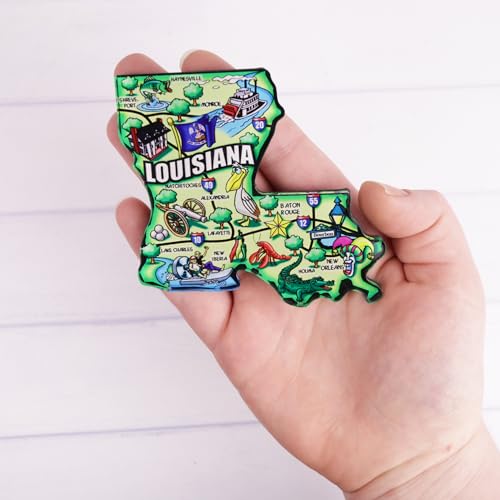 Imán Decorativo Acrílico Forma Estado Louisiana 3.4 x 3.25" miniatura 5