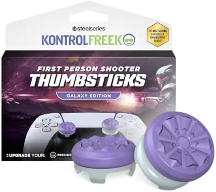 KontrolFreek FPS Freek Galaxy Purple for PlayStation 4 (PS4) and PlayStation 5 (PS5) | Performance Thumbsticks | 1 High-Rise, 1 Mid-Rise | Purple