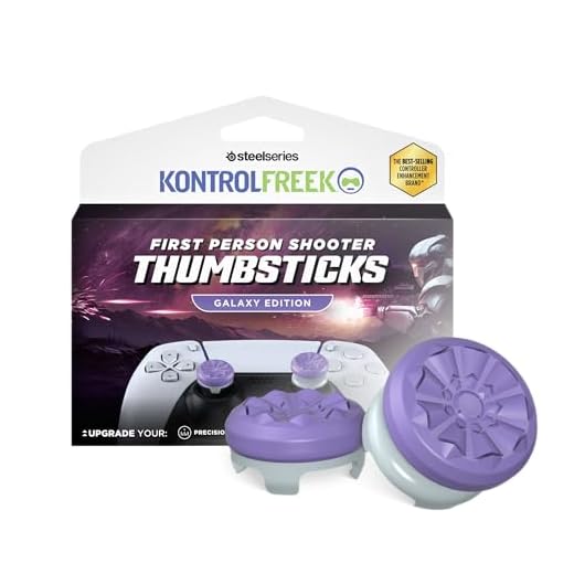 KontrolFreek FPS Freek Galaxy Purple for PlayStation 4 (PS4) and PlayStation 5 (PS5) | Performance Thumbsticks | 1 High-Rise, 1 Mid-Rise | Purple
