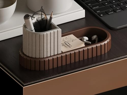 Organizador de Mesa com Porta-Lápis e Bandeja, Design Moderno