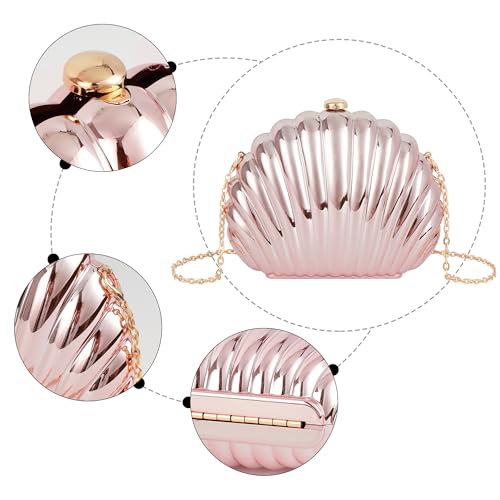 Image of Women Seashell Evening Bag Purse Mermaid Chain Strap Clutch Handbag Shoulder Bag | Seashell