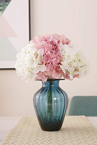 Aviviho Hydrangea Silk Flowers Heads Pack Of 10 Full Hydrangea Flowers Artificial With Stems For Wedding Home Party Shop Baby Shower Decor (Dusty Rose Pink) #TOP4