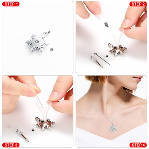 Collier funéraire flocon de neige, cadeau de souvenir pour les cendres - 7