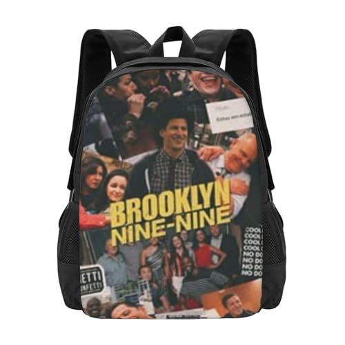 B-rooklyn Nine-Nine Simple Large Capacity Backpack, The Whole Bag Design Is Stylish, Light, Casual And Simple Black