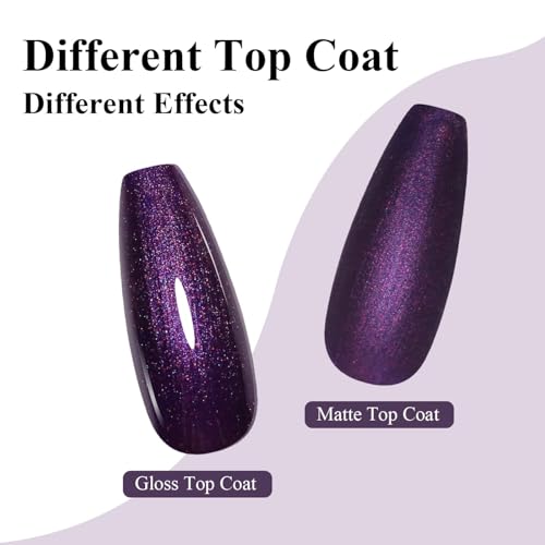 Glitter Gel Polish esmalte de uñas violeta oscuro brillo 10 ml miniatura 3