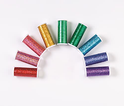 Image of Superior Threads - Shiny Metallic Sewing Thread for Embroidery, Quilting, and Decorative Stitching, Glitter #112 Peacock (Variegated), 400 Yds.