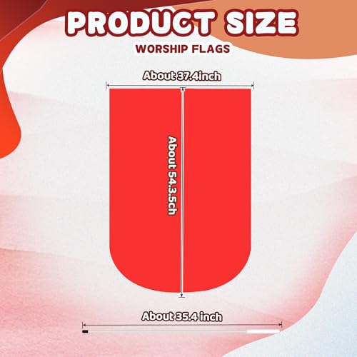 Baisdan 55" Worship Flags for Teenager, Praise Dance Flag for Beginner, Church Flags with Flexible Rods & Carrying Bag, 2 Pack, Red by Baisdan - Image 4