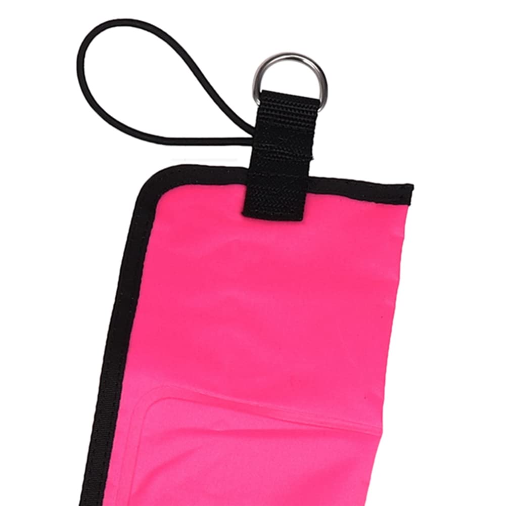2 unidades 1M Buceo Buceo Inflable SMB Señal Marcador Visibilidad Float Señal Tubo Salchicha, Rosa Rojo