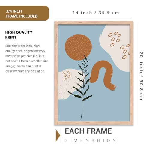 Image of kotart Boho Theme wall art for home decor, living room, bed | Poster with frames hanging paintings | digital (14X20 Inch, G) Pack of 6