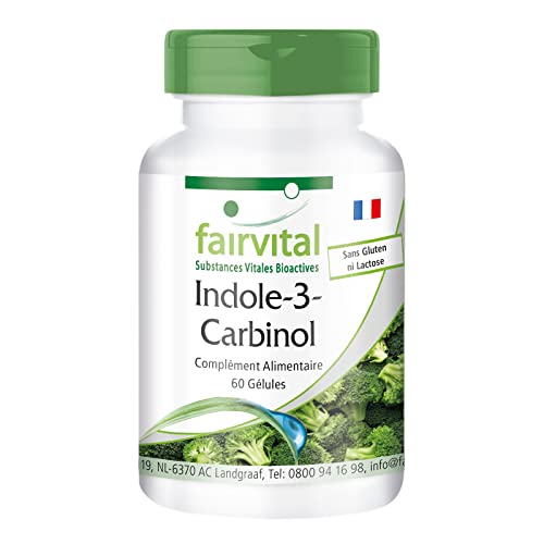 Fairvital | Indole-3-Carbinol - VEGAN - I3C + Poudre de brocoli - Fortement dosé - 60 gélules - Qualité allemande