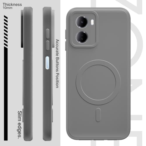 Image of Pikkme Back Cover for Redmi 15A 5G Soft Matte Silicone Mag-Safe Design (Mag-Safe Not Support) Camera Protection | Slim Fit Bumper Cover (Grey)
